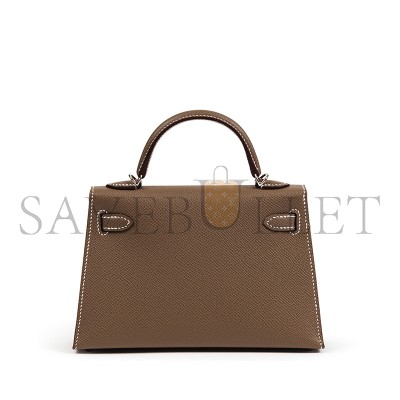 HERMES MASTER MINI KELLY EPSOM SILVER BUCKLE (19*12*5.5cm)
