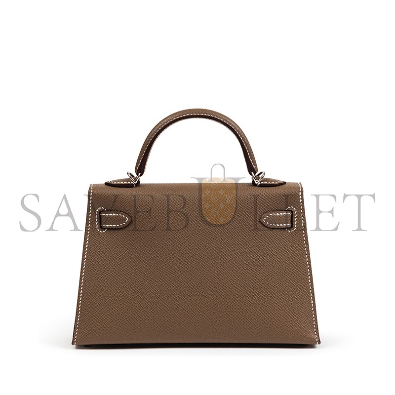 HERMES MASTER MINI KELLY EPSOM SILVER BUCKLE (19*12*5.5cm)