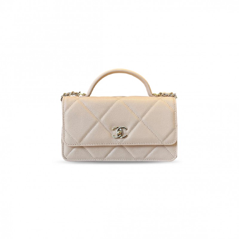 CHANEL MASTER 25K HANDLE WITH LARGE DIAMOND PATTERN CHAIN WOC A96171 (19*12*4cm)