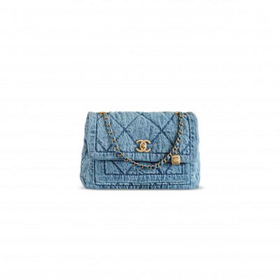 CHANEL WASHED DENIM FLAP BAG (30*17*10cm)