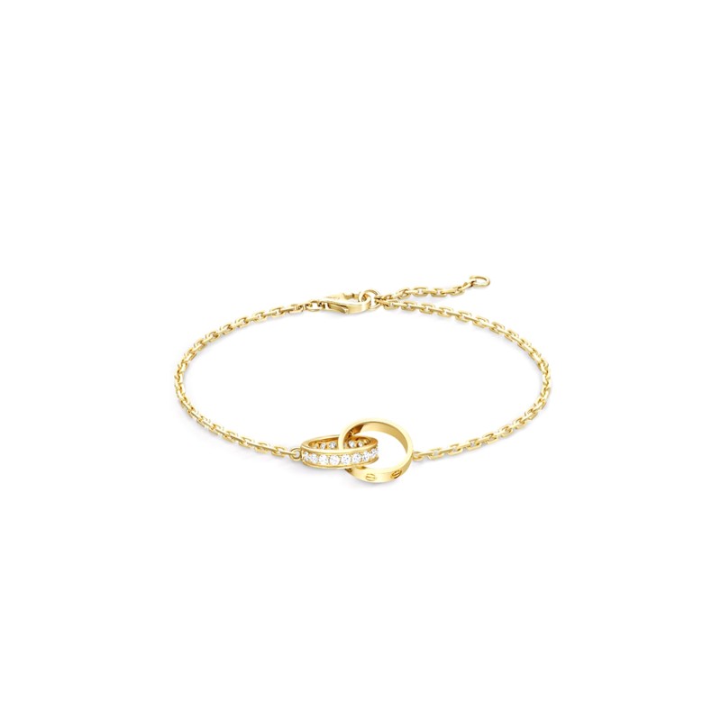 CARTIER LOVE BRACELET, ON CHAIN, HALF-PAVED REF. B6084300 CARTIER LOVE BRACELET, ON CHAIN, HALF-PAVED REF. B6084300
