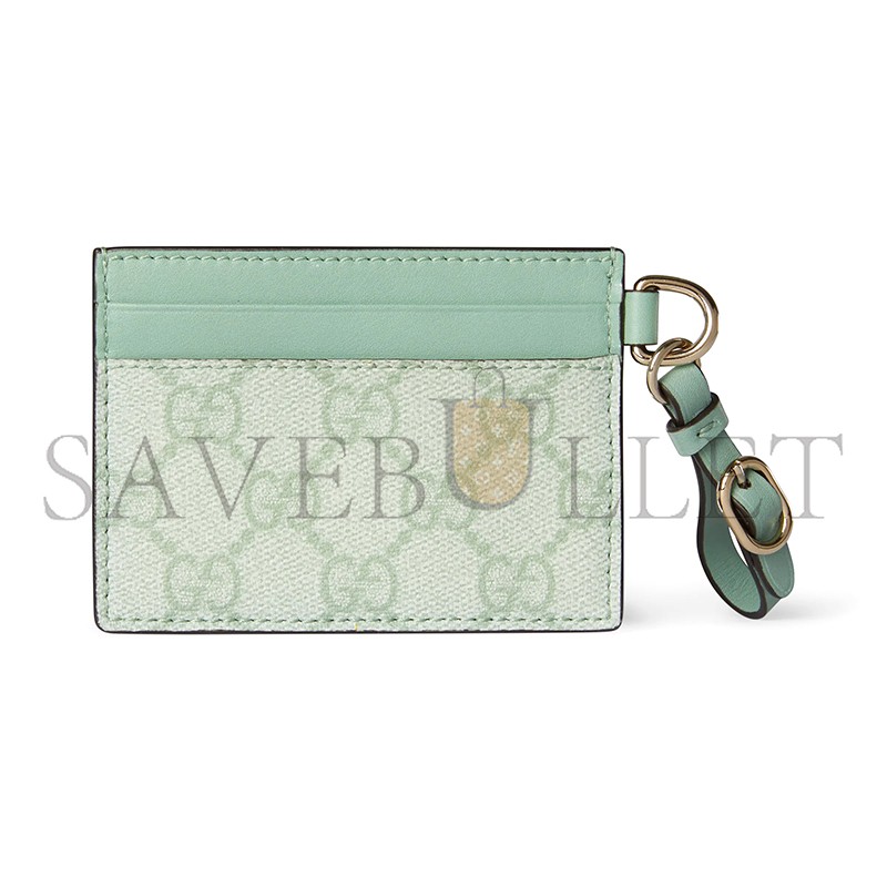 GUCCI GG EMBLEM CARD CASE WITH STRAP 819121 (10*7cm)