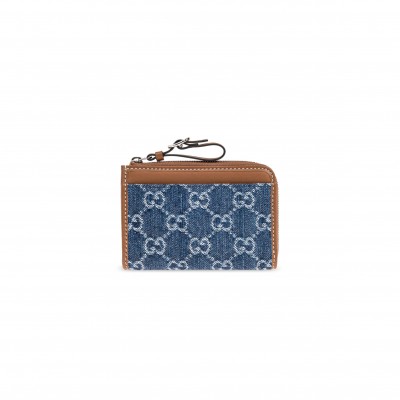 GUCCI GG EMBLEM ZIP CARD CASE 821804 (13*8.5*3cm)