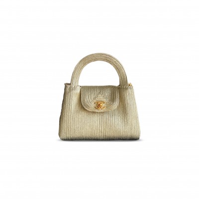 CHANEL KELLY GOLDEN WOVEN BAG (19*13*7cm) CHANEL KELLY GOLDEN WOVEN BAG (19*13*7cm)
