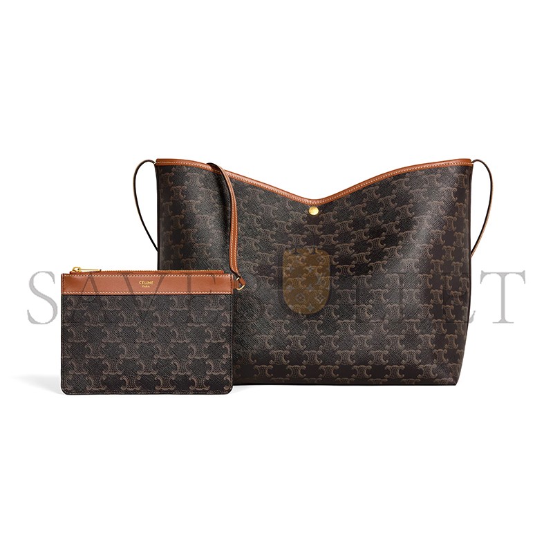 CELINE SOFT SHOPPER BAG IN TRIOMPHE CANVAS AND CALFSKIN 123912GXC.04LU (32.5*24.5*14cm) CELINE SOFT SHOPPER BAG IN TRIOMPHE CANVAS AND CALFSKIN 123912GXC.04LU (32.5*24.5*14cm)