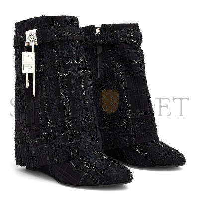 GIVENCHY SHARK LOCK ANKLE BOOTS IN TWEED BE603KE1QA GIVENCHY SHARK LOCK ANKLE BOOTS IN TWEED BE603KE1QA