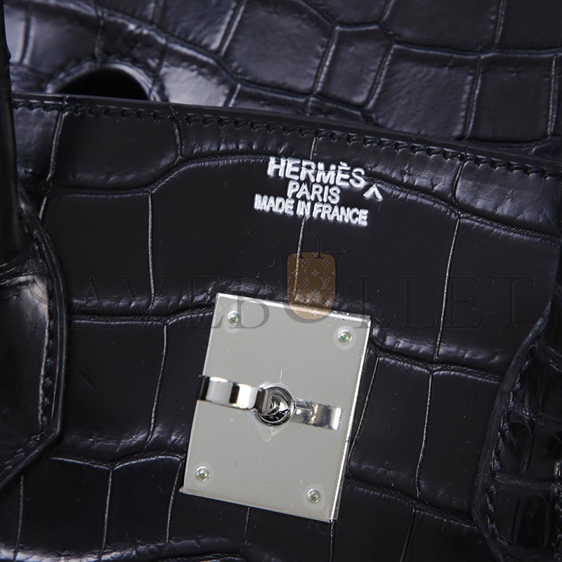 HERMÈS MASTER BIRKIN 35 BLACK MATTE ALLIGATOR PALLADIUM HARDWARE (35*25*18cm)