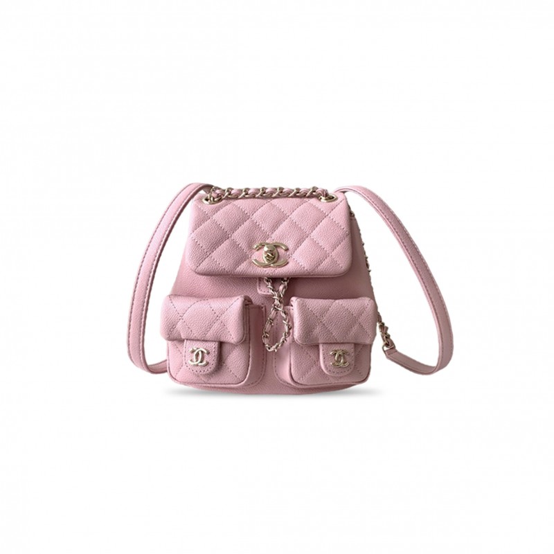 CHANEL MASTER SMALL DUMA BACKPACK PINK CALFSKIN AS3787 (17.5*16.5*10cm)