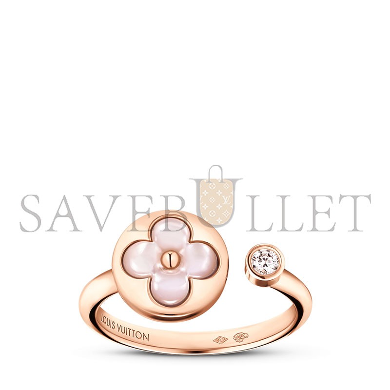 LOUIS VUITTON COLOR BLOSSOM MINI SUN RING, PINK GOLD, PINK MOTHER-OF-PEARL AND DIAMOND Q0S21E LOUIS VUITTON COLOR BLOSSOM MINI SUN RING, PINK GOLD, PINK MOTHER-OF-PEARL AND DIAMOND Q0S21E