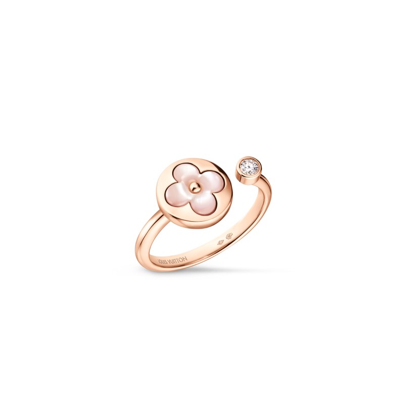 LOUIS VUITTON COLOR BLOSSOM MINI SUN RING, PINK GOLD, PINK MOTHER-OF-PEARL AND DIAMOND Q0S21E LOUIS VUITTON COLOR BLOSSOM MINI SUN RING, PINK GOLD, PINK MOTHER-OF-PEARL AND DIAMOND Q0S21E
