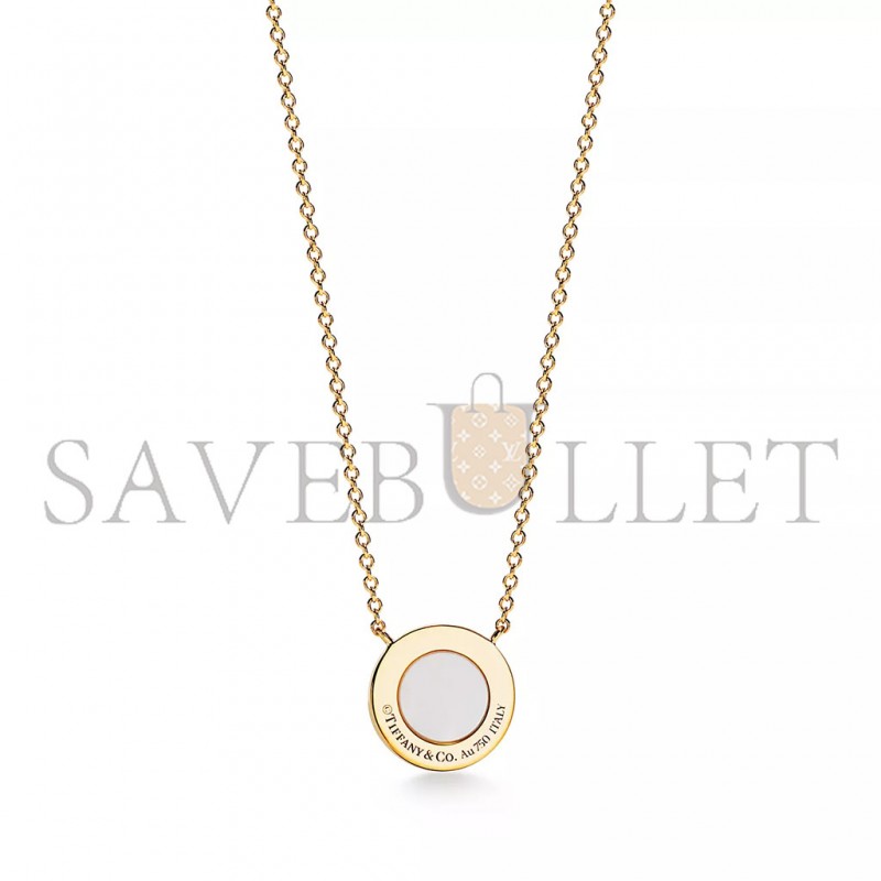 TIFFANY T DIAMOND AND MOTHER-OF-PEARL CIRCLE PENDANT 67520521