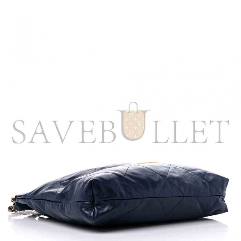 CHANEL MASTER SHINY CALFSKIN QUILTED CHANEL 22 NAVY BLUE (42*39*8cm) 