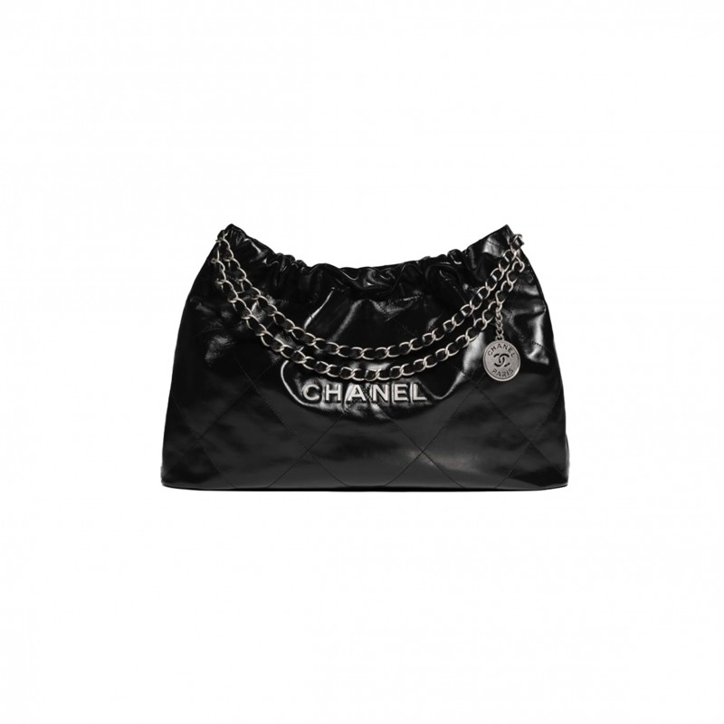 CHANEL MASTER 24C 22 BAG BLACK WITH SILVER HARDWARE AS4486 (45*30*8cm)