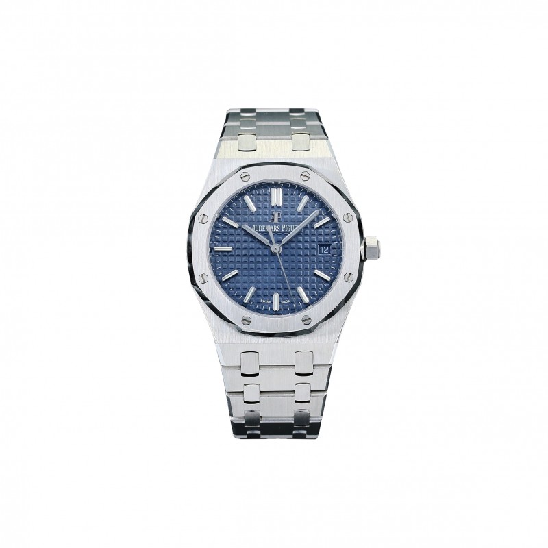 AUDEMARS PIGUET ROYAL OAK SELFWINDING STEEL BLUE DIAL 34MM WATCH 77350ST