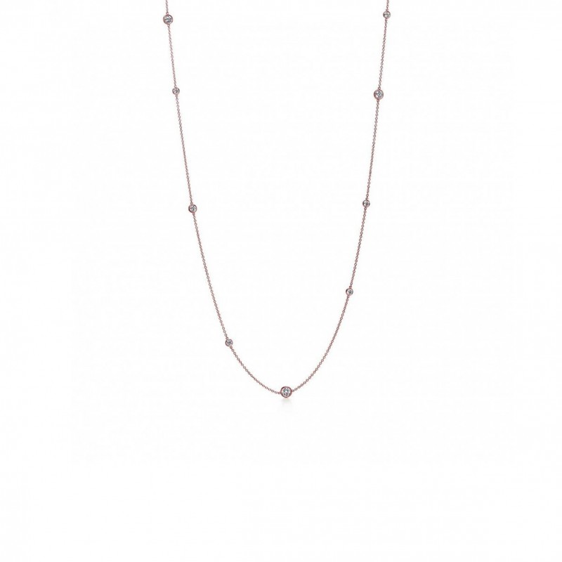 TIFFANY ELSA PERETTI® DIAMONDS BY THE YARD® SPRINKLE NECKLACE IN ROSE GOLD WITH DIAMONDS 45123178