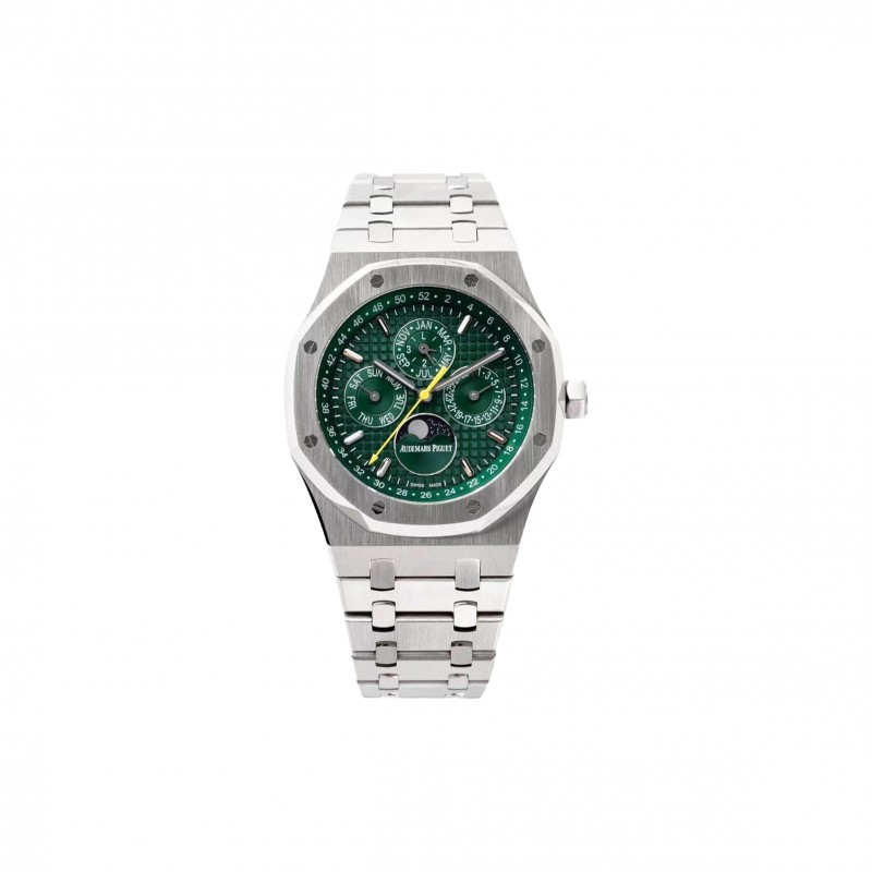 AUDEMARS PIGUET ROYAL OAK 'PERPETUAL CALENDAR' LIMITED EDITION STAINLESS STEEL WITH GREEN DIAL WATCH 26606ST.OO.1220ST.01