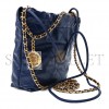 CHANEL MASTER SHINY CALFSKIN QUILTED MINI CHANEL 22 NAVY BLUE (20*19*6cm) 