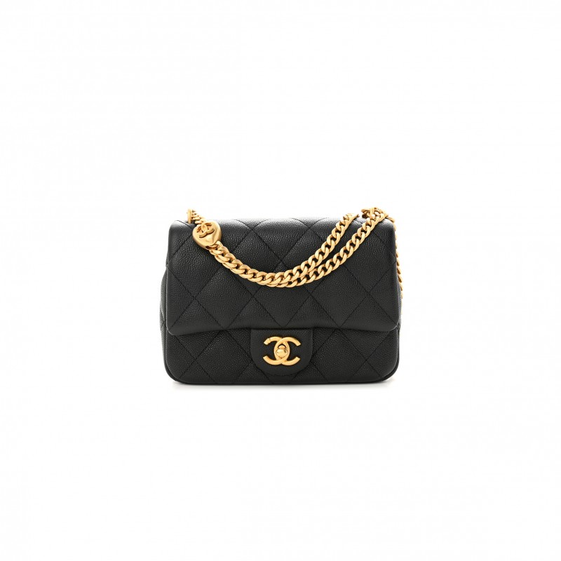 CHANEL MASTER CAVIAR QUILTED MINI SWEETHEART FLAP BLACK (20*14*6cm) 