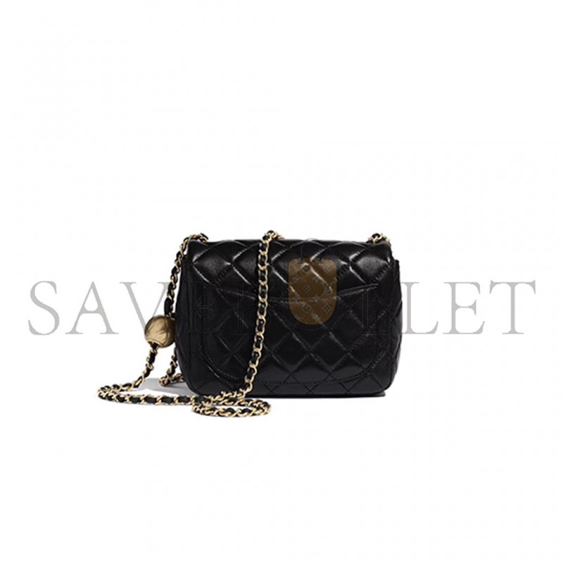 CHANEL MASTER METAL BALL LAMBSKIN FLAP BAG AS1786 (18*13*7cm)