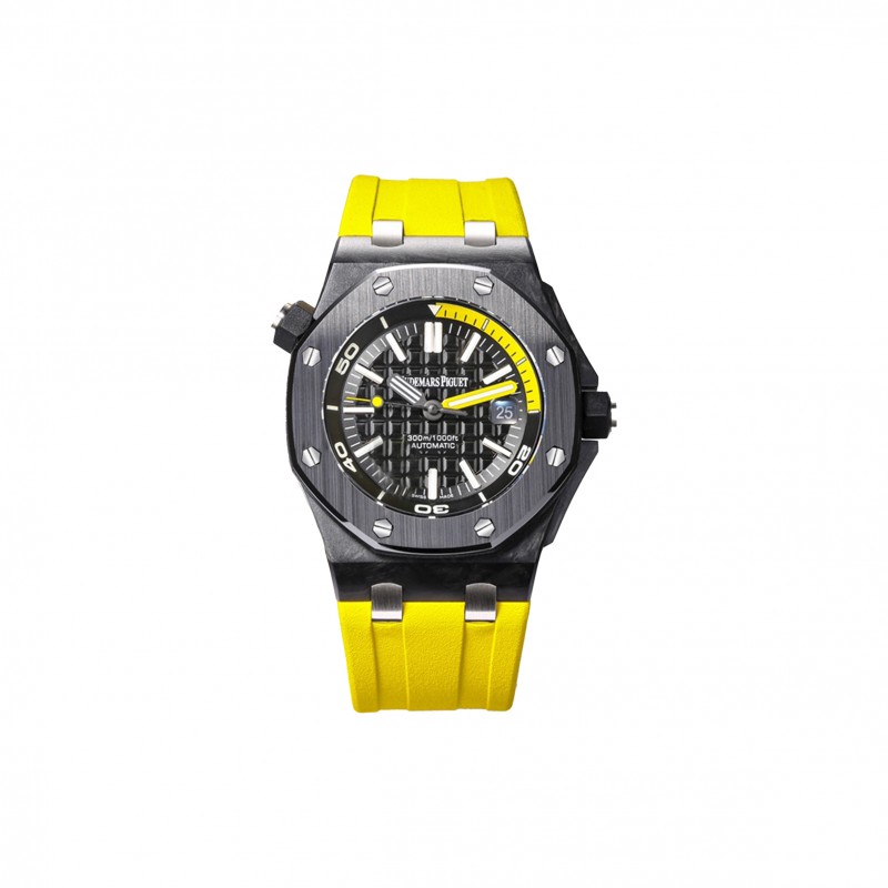 AUDEMARS PIGUET ROYAL OAK OFFSHORE DIVER BLACK DIAL CARBON WATCH 15706AU.OO.A002CA.01