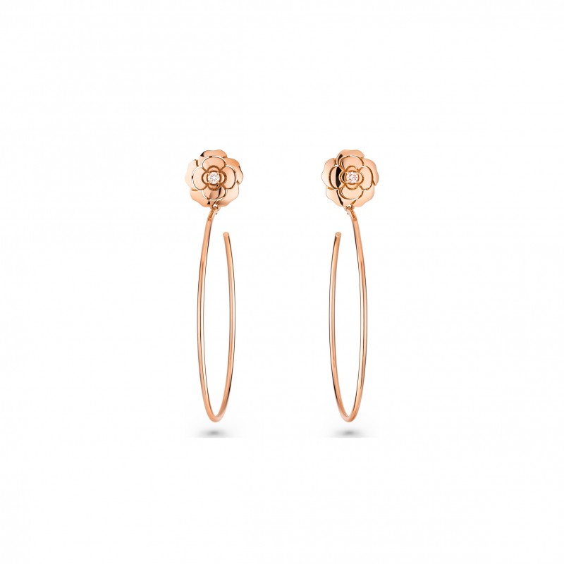 CHANEL EXTRAIT DE CAMÉLIA HOOP EARRINGS J11844