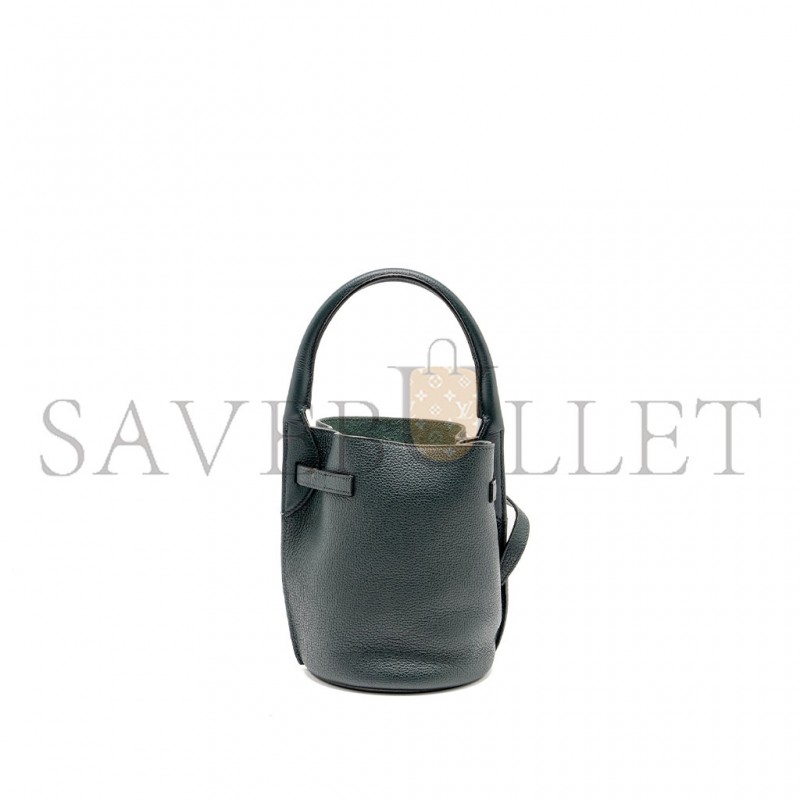 CELINE CELINE NANO BUCKET BIG BAG GRAINED CALFSKIN DARK GREEN SHW (21*15*15cm)