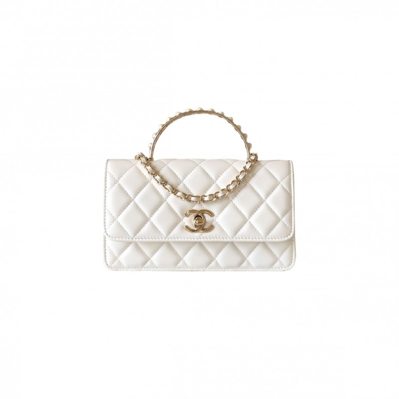 CHANEL PEARL ACCORDION HANDBAG (18.5*11*5cm)