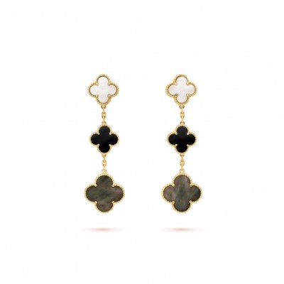 VAN CLEEF ARPELS MAGIC ALHAMBRA EARRINGS, 3 MOTIFS VCARD79000