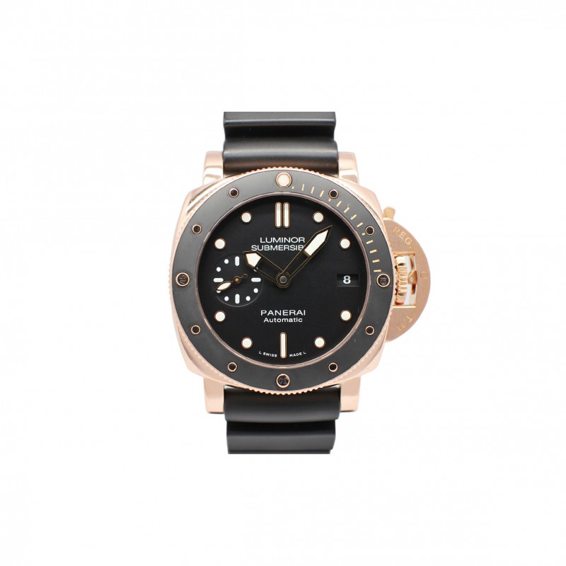 PANERAI LUMINOIR 1950 SUBMARABLE 3 DS OLOROSO BLACK AUTOMATIC WATCH PAM00684