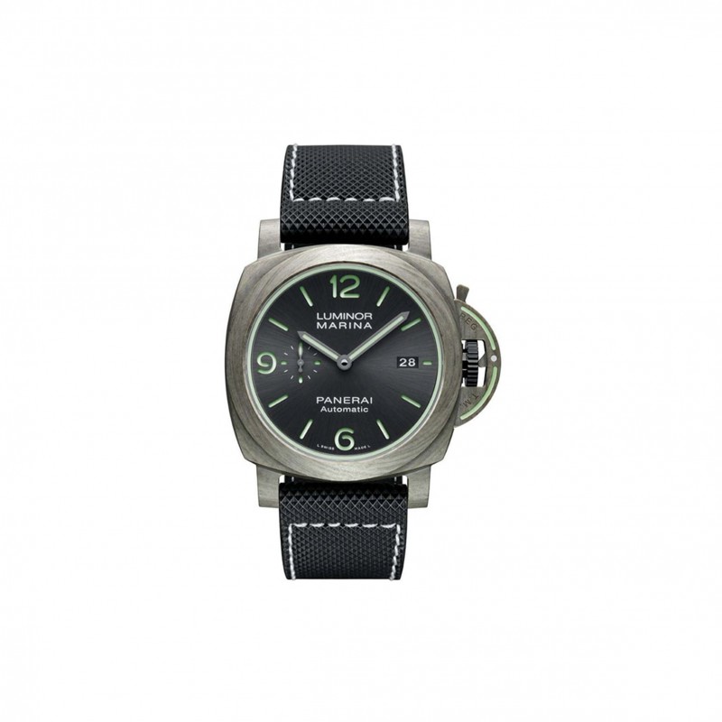 PANERAI LUMINOR MARINA 44MM TITANIUM CANVAS STRAP GREY DIAL WATCH PAM01119