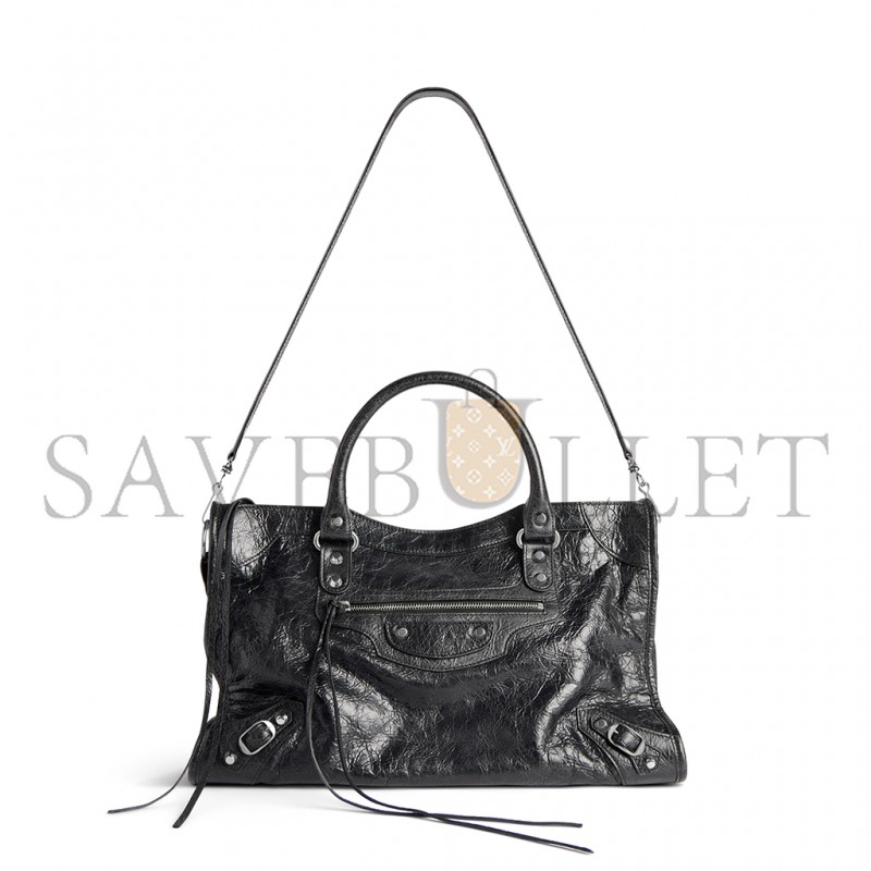BALENCIAGA LE CITY MEDIUM BAG IN BLACK 7977862AA9S1000 (38*24*13cm) BALENCIAGA LE CITY MEDIUM BAG IN BLACK 7977862AA9S1000 (38*24*13cm)