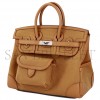 HERMES MASTER BIRKIN 25 2S SESAME SWIFT LEATHER AND CANVAS TOTE 8024740062 (25*20*13cm)