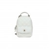 CHANEL MINI PHONE HOLDER BACKPACK WHITE CAVIAR LIGHT GOLD HARDWARE AP3753 (18*13*9cm)