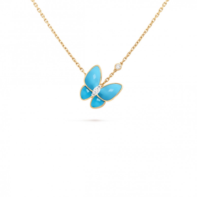 VAN CLEEF ARPELS TWO BUTTERFLY PENDANT VCARP7UP00