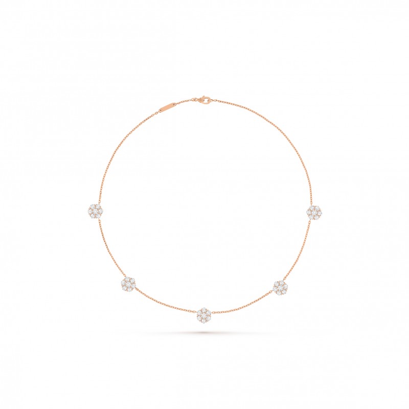 VAN CLEEF ARPELS FLEURETTE NECKLACE, 5 FLOWERS VCARPEBE00 VAN CLEEF ARPELS FLEURETTE NECKLACE, 5 FLOWERS VCARPEBE00