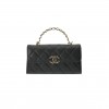 CHANEL BLACK CAVIAR LEATHER PHONE CASE SHOULDER BAG (18*10*4.5cm) 