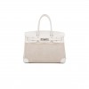 HERMES MASTER BIRKIN 35 COWHIDE WHITE CANVAS SILVER BUCKLE BAG 10080269 (35*24*18cm)