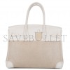 HERMES MASTER BIRKIN 35 COWHIDE WHITE CANVAS SILVER BUCKLE BAG 10080269 (35*24*18cm)
