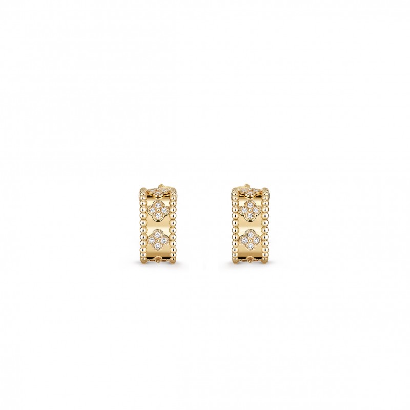 VAN CLEEF ARPELS PERLÉE CLOVERS HOOP EARRINGS VCARO3YE00 VAN CLEEF ARPELS PERLÉE CLOVERS HOOP EARRINGS VCARO3YE00