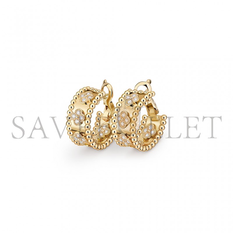 VAN CLEEF ARPELS PERLÉE CLOVERS HOOP EARRINGS VCARO3YE00