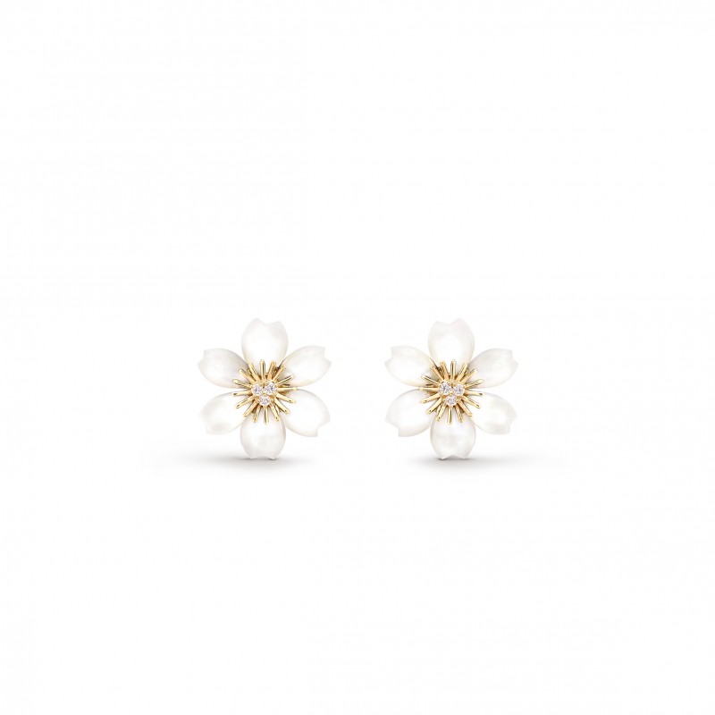VAN CLEEF ARPELS ROSE DE NOËL EARRINGS, MINI MODEL VCARP7RV00 VAN CLEEF ARPELS ROSE DE NOËL EARRINGS, MINI MODEL VCARP7RV00