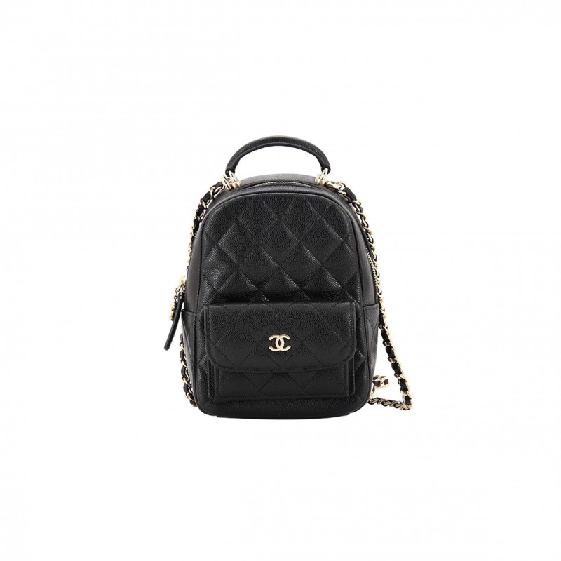 CHANEL CLASSIC CC CHAIN POCKET BACKPACK QUILTED CAVIAR MINI AP3753 (18*13*9cm)