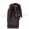 CHANEL CLASSIC DOUBLE FLAP BAG DARK BROWN LAMBSKIN LIGHT GOLD HARDWARE AS1117 (23*14.5*6cm)