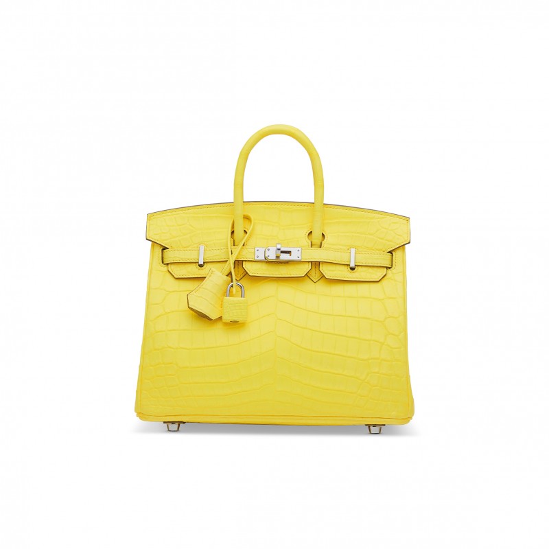 HERMES MASTER BIRKIN 25 MIMOSA MATTE POROSUS CROCODILE BAG 1868455857 (25*20*13cm)