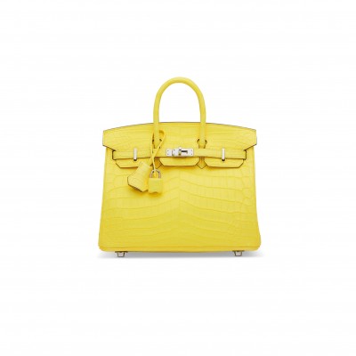HERMES MASTER BIRKIN 25 MIMOSA MATTE POROSUS CROCODILE BAG 1868455857 (25*20*13cm)