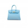 HERMES BIRKIN 25 SKY BLUE TOP HANDLE BAG BK307NEPGP (25*20*13cm)