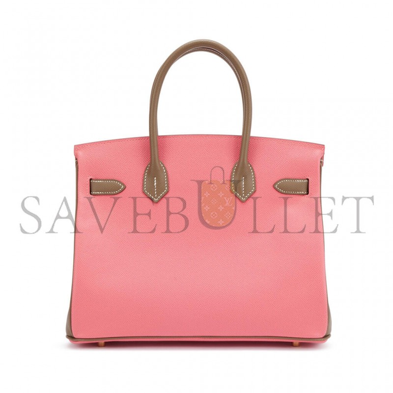 HERMÈS MASTER BIRKIN 25 CLEMENS LEATHER MILKSHAKE POWDER WINDBREAKER GRAY BK30E510EPCZ (25*20*13cm)