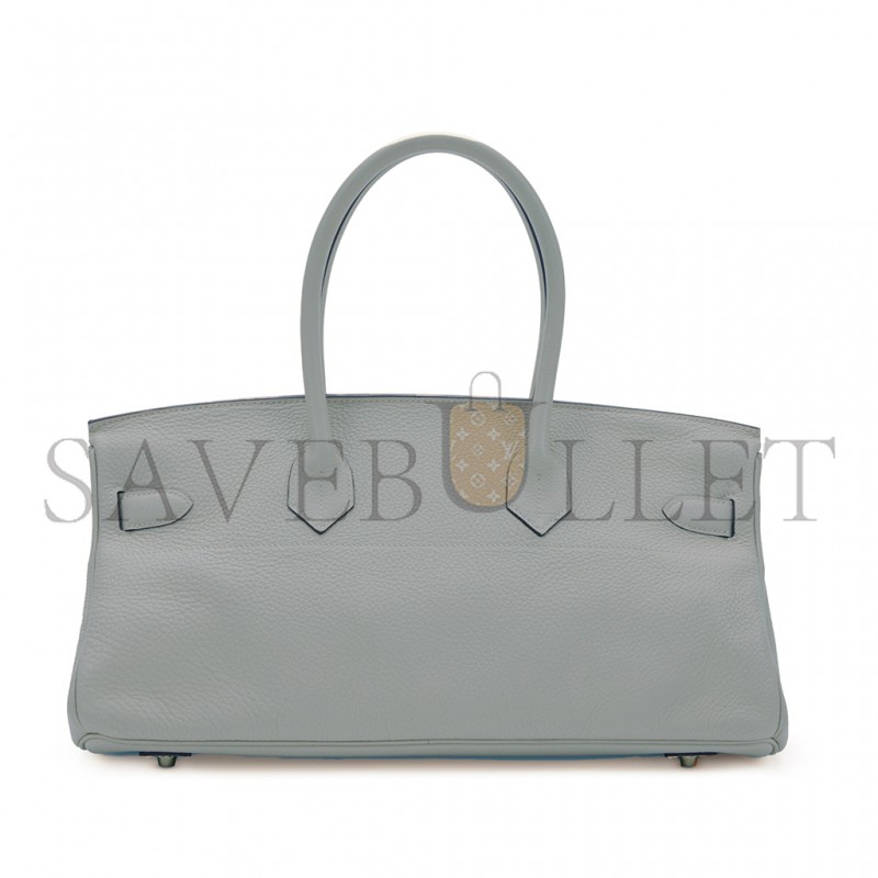 HERMES MASTER SHOULDER BIRKIN 42 PEARL GREY SILVER BUCKLE BAG 78603232 (42*21*16cm)