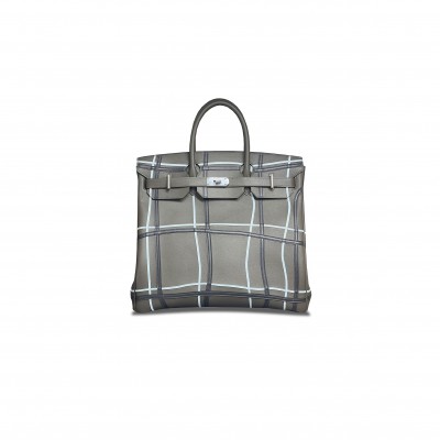HERMES MASTER BIRKIN 40 SWIFT LEATHER GREY GREEN BAG 1004697438 (40*40*23cm)