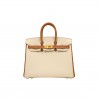 HERMES BIRKIN 25 CLEMENCE LEATHER MILKSHAKE WHITE SPELLING HORSESHOE PRINTS BK251037TGCZ (25*20*13cm)